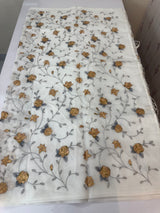 White Supernet saree with embroidery MSH153