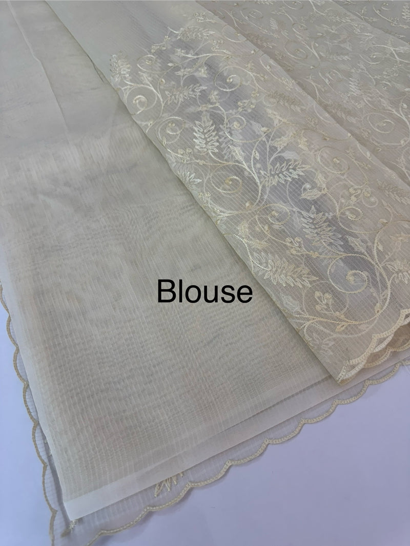 NetKota thread work saree MSH106- Pastel Beige