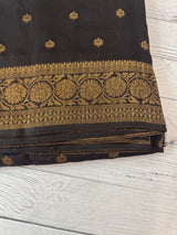 Banarasi Tussar Georgette Saree  - MS44376 Black