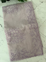 Moonga checks saree with Net Applique borders  MSH157 Lavender