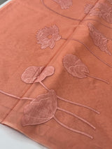 Pure Organza Applique work saree MS16391 - Peach