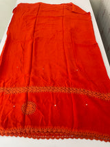 Chiffon georgette saree with corchet work - MS7633 DarkOrange