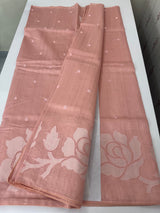 Blended Tussar silk saree with applique work- MSH200 PeachyPink