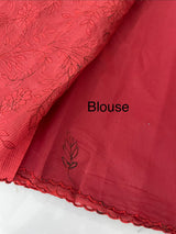 NetKota Applique work saree  MSH148 - DeepRed