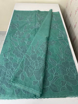 Semi organza saree with appliqué work - MSH906 TealGreen