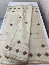 Blended soft tussar silk saree MS90543- Cream