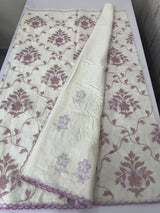 Mul chanderi tissue applique work saree MSH177