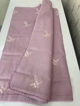 Kota  checks saree with embroidery - MS7679 Lilac