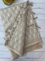 Chanderi Tissue silk saree MTTS651 - Beige