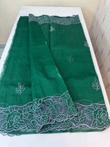 NetKota Applique work saree  MSH110- Green