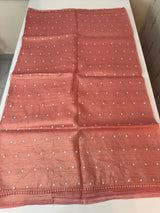 Crush Organza Applique work saree MS14997- Peach