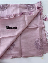 Butter silk saree with embroidery MTS569