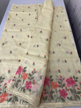 Silky kota saree with embriodery MS16263 PastelYellow