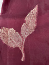 Blended Banarasi silk organza saree with zari weaving MSSA499 Wine
