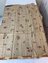 Pure desi tussar silk saree with kanta border- MTSB6