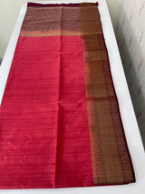 Soft silk sarees with contrast pallu & blouse MJL890