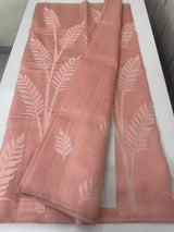 Blended Tussar silk saree with applique work- MSH193
