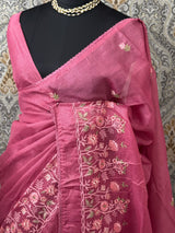 Soft kota checks saree with embroidery - SVPSNM