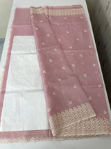 Silky kota embroidery saree MS5409 PastelPink