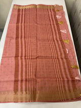 Semi chanderi saree with buttas MSF784 PeachPink