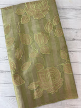Tissue Silk applique work saree MSH133 Design 1- LightGreen