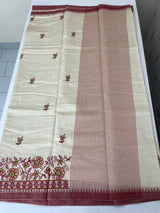 Blended tussar saree with embriodery - MSH1456