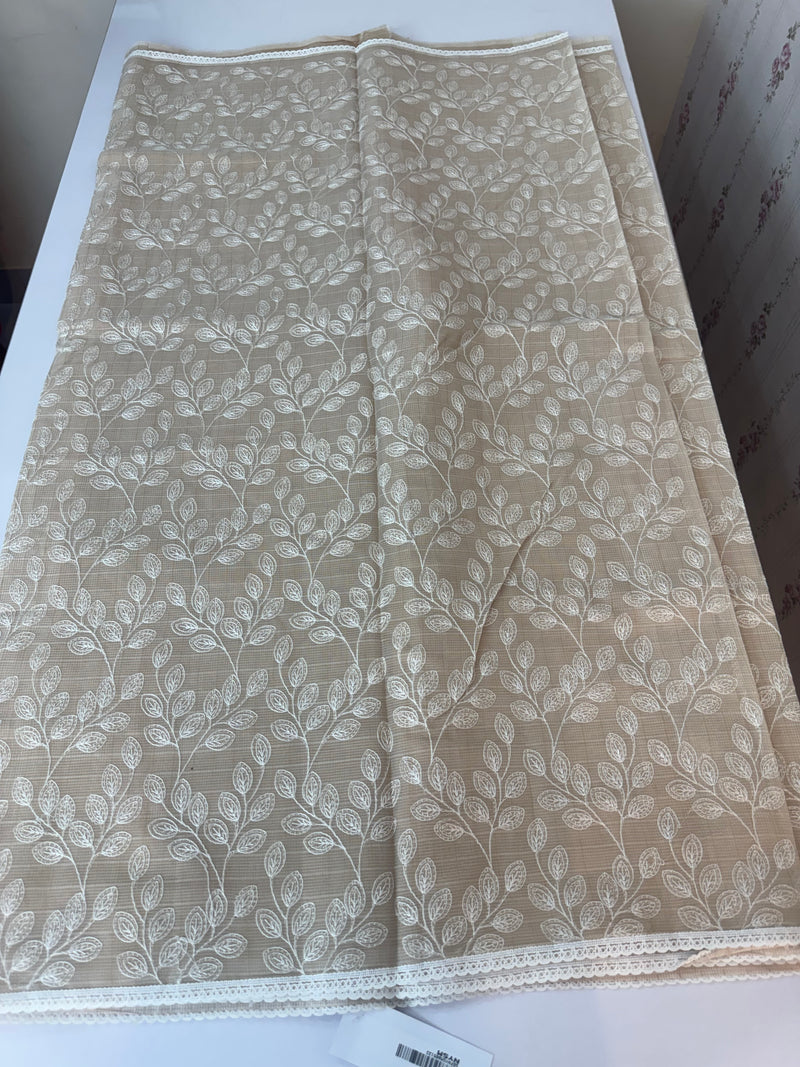Kota cotton silk embriodery saree MS1455- Beige