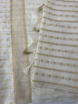 Mul chanderi saree with zari buttas-  MSH245