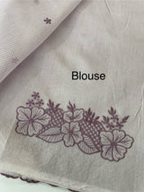 Cutwork Moonga checks saree MSH202 - Lavender