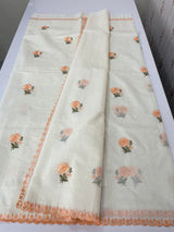 Mul chanderi embriodery saree with scalloped borders MSH290
