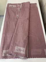 Mul chanderi organza applique work saree  MSH172