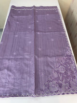 Cutwork Semi tussar saree MTSS674 Lavender