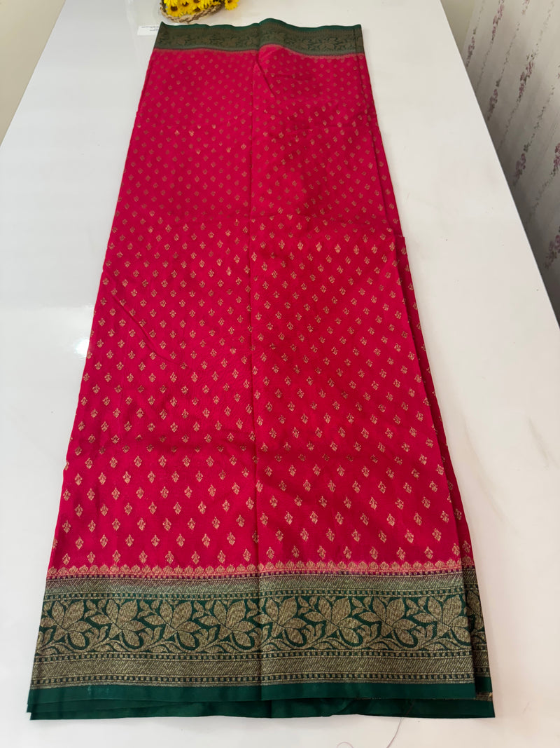 Banarasi viscose Georgette saree MKGS611 - Pink to Green