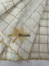 Check Mul chanderi saree with applique work MSH157