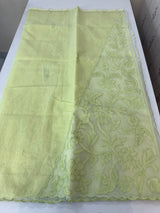 Khadi Linen saree with net applique borders MSH247 PistaGreen (2)