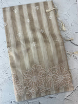 Chanderi tissue saree with applique work-  MSH250