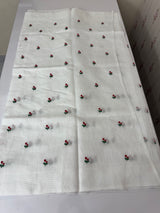 Slub cotton saree with embroidery MS2302