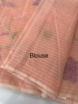 Netkota embriodery saree MS1496 Peach