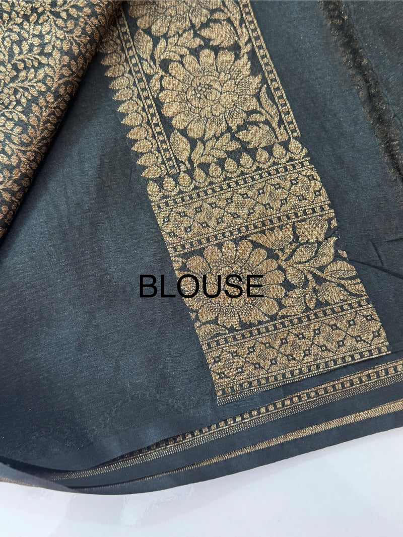 Banarasi semi katan saree MS4901 - Black