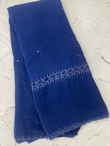 Chiffon georgette saree with corchet work - MS7633