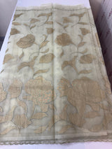 Organza saree with tissue applique work MS5081 - Pastel DuskyGreen