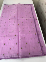 Kota checks saree with embroidery MS7679(1) Lavender