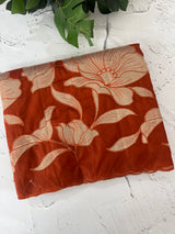 Semi organza saree with appliqué work - MSH906 RustOrange (2)