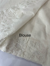 Mul chanderi saree with applique borders MSH111 -Offwhite