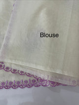 Mul chanderi embriodery saree with scalloped borders MSH290