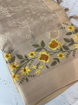 Tissue silk saree with embroidery MSH235