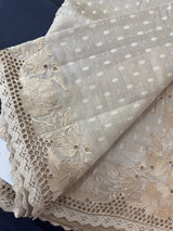 Cutwork blended tussar saree MTS611 - Cream