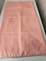 Handworked Crush Organza saree with applique work MBS676 PeachPink