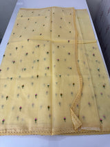 Kota checks saree with embroidery MS7679(1) Yellow