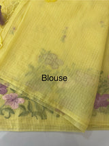 Netkota embriodery saree MS1494 Yellow